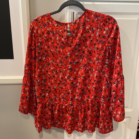 Denver Hayes Red Flowy Top Size S - Picture 2 of 4